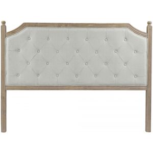 Wadiga Tete de Lit Classique en Bois et Tissu Capitonne Lin Gris - 160cm Gris 160x120x10cm