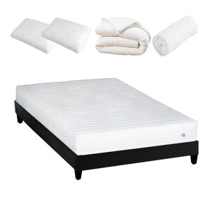 Olympe Ensemble 140x190 Matelas Latex + Sommier Bois + Accessoires - Publicité