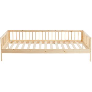 Drawer Cadre de lit pour enfant en bois massif 90x190cm bois clair Marron 195x53x95cm