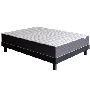 HBEDDING Ensemble Matelas 160x200 Mémoire de Forme - Mousse Ergo + Sommier Blanc 200x20x160cm