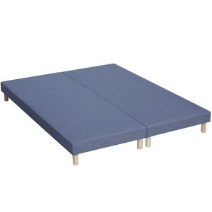 Idliterie Sommier tapissier bleu denim 2x80x200