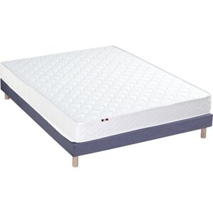 Idliterie Ensemble matelas accueil latex 3 zones sommier bleu 140x190 - Publicité