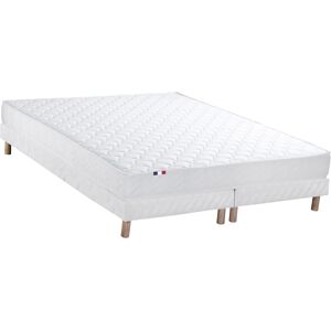 Idliterie Ensemble matelas accueil latex 3 zones sommier blanc 160x200