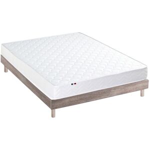 Idliterie Ensemble Matelas accueil latex sommier en Kit Chêne gris 140x190 - Publicité