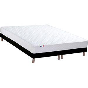 Idliterie Ensemble matelas accueil latex 3 zones sommier noir 160x200