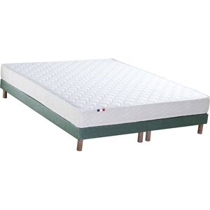 Idliterie Ensemble matelas accueil latex 3 zones sommier vert 160x200