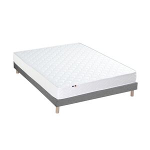 Idliterie Ensemble matelas accueil latex 3 zones sommier gris 140x190 - Publicité