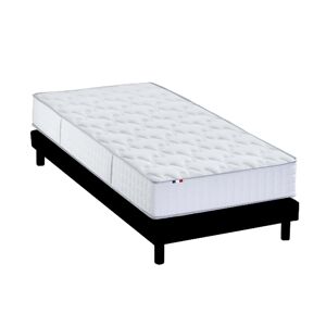 Idliterie Ensemble Matelas Ressorts + Mémoire + Sommier Kit Anthracite 90x190 - Publicité