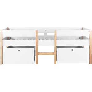 Nordic Factory Lit enfant avec tiroirs blanc pin massif 90x200 Blanc 210x80x97cm