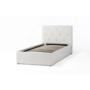 Baita Lit coffre enfant simili blanc 90x190 sommier inclus - Publicité