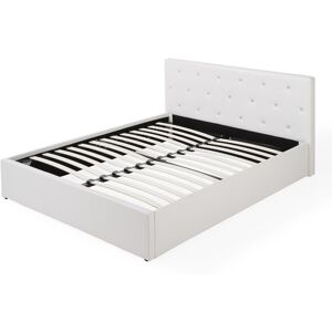 Baita Lit coffre simili blanc 140x190 sommier inclus - Publicité