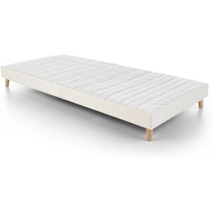 Oviala Sommier tapissier a lattes en bois massif d epicea 90 x 200 cm