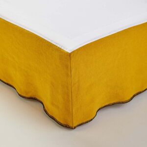 Madura Cache sommier NINO Ocre et feston noir 90x200 cm Jaune 90x200cm