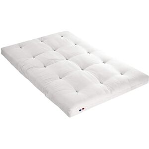 Terre de Nuit Matelas futon coton traditionnel, 13cm ecru 160x200 Beige 200x13x160cm