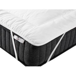 Beliani Surmatelas en microfibre blanc 200x180cm Blanc 200x3x180cm