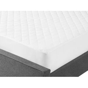 Beliani Surmatelas en coton ciré blanc 140x200cm Blanc 140x1x200cm