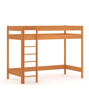 WNM Group Lit mezzanine en pin massif & MDF 180x80 couleur teck Orange 187x160x87cm