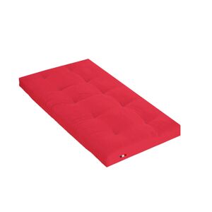 Terre de Nuit Matelas futon coton traditionnel, 13cm rouge 90x190