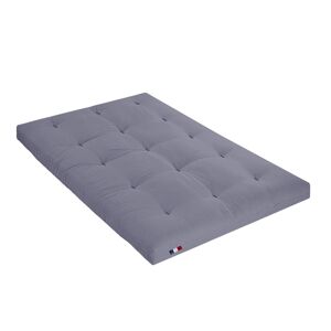 Terre de Nuit Matelas futon coton traditionnel, 13cm gris 140x200 Gris 200x13x140cm