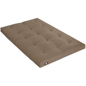 Terre de Nuit Matelas futon coton traditionnel, 13cm taupe 140x200 Taupe 200x13x140cm