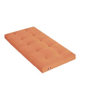 Terre de Nuit Matelas futon coton traditionnel, 13cm orange 90x200 Orange 200x13x90cm