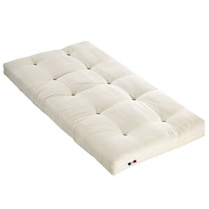 Terre de Nuit Matelas futon coton traditionnel, 13cm ecru 90x200 Beige 200x13x90cm
