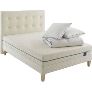 Someo Ensemble matelas, sommier, pieds, tête de lit, couette, oreiller 140x1