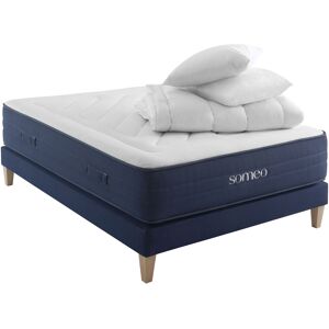 Someo Ensemble matelas ressorts, latex et mémoire de forme sommier 140x190