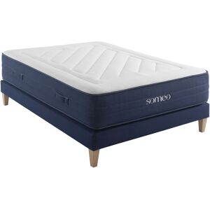 Someo Ensemble matelas ressorts, latex mémoire de forme, sommier 180x200