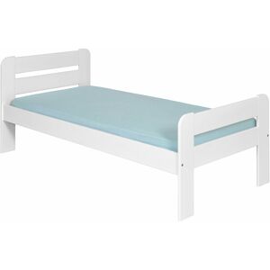 ID Kids Pack lit avec matelas bois massif blanc 90x190 cm Blanc 194x79x96cm