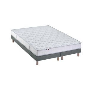 Idliterie Ensemble matelas 100% latex 3 zones sommier gris 160x200 - Publicité