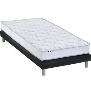 Idliterie Ensemble matelas mousse sommier noir 90x190 - Publicité