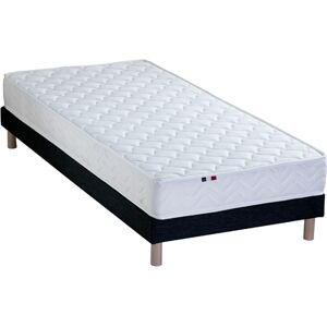 Idliterie Ensemble matelas mousse sommier noir 90x190 Noir 190x14x90cm