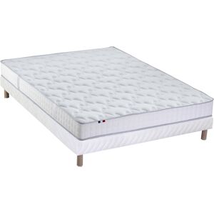 Idliterie Ensemble matelas mousse sommier blanc 140x190 - Publicité