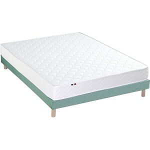 Idliterie Ensemble matelas mousse ferme sommier vert 140x190 - Publicité