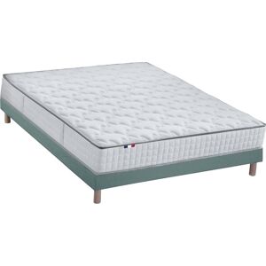 Idliterie Ensemble matelas ressorts mémoire forme sommier vert 140x190