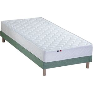 Idliterie Ensemble matelas mousse sommier vert 90x190 Vert 190x14x90cm