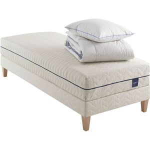 Someo Ensemble matelas naturel ressorts et latex, sommier, pieds 90x200 - Publicité