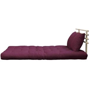 Karup Design Tete de lit en pin massif avec futon bordeaux 140x200