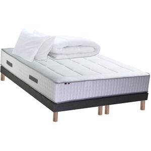 Idliterie Pack Matelas Ressort + visco + 2 Sommiers + couette oreiller 160x200