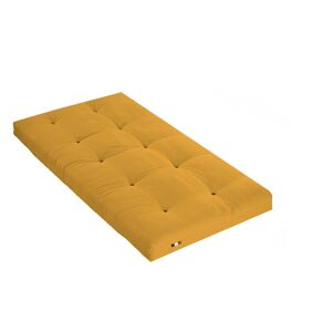 Idliterie Matelas futon Coton Ocre 90x190 Jaune 190x15x90cm