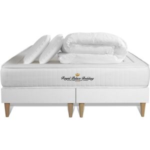 Royal palace bedding Pack matelas sommier 160x200 oreiller couette Blanc 200x22x160cm