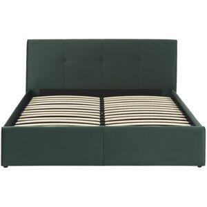 Baita Lit coffre velours vert forêt 140x190 sommier inclus - Publicité