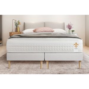 Litier Deluxe Ensemble 180x200 Ressorts et memoire de forme sommier Blanc