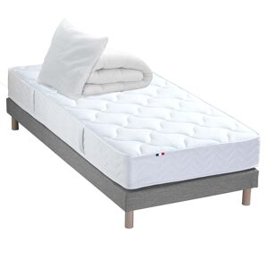 Idliterie Pack Ensemble Matelas Ressorts Sommier Couette Oreillers 90x190