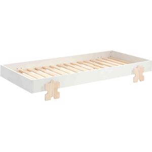 Terre de Nuit Lit enfant en bois avec pieds puzzle 90x200 blanc