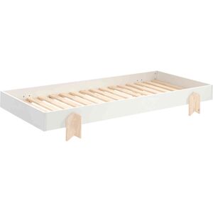 Terre de Nuit Lit enfant en bois avec pieds fleche 90x200 blanc