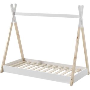 Terre de Nuit Lit enfant tipi en bois blanc 90x200