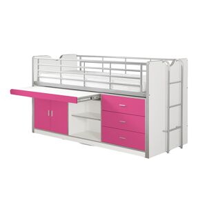 Vipack Lit combiné 95 90x200 sommier inclus fuchsia - Publicité