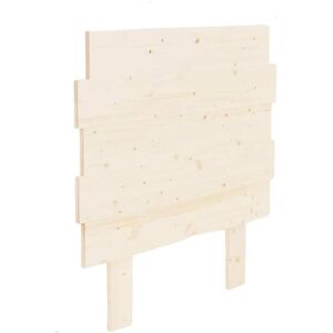 Hannun Tete de lit en bois d'epicea lit de 90 cm couleur blanc vieilli